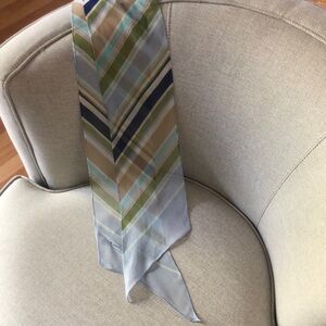 Coach Striped Multicolor Silk Scarf Sheer, lightweight  Chic VTG